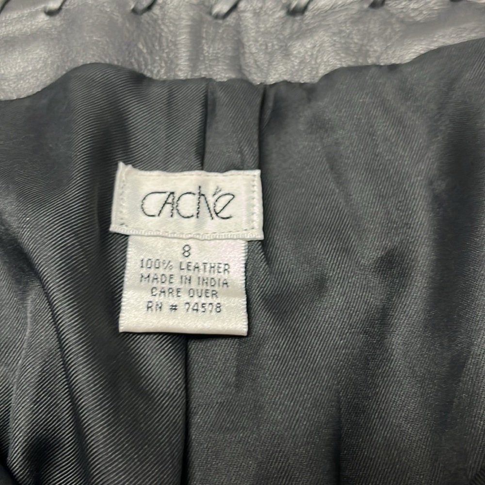 Cache vintage gun metal Leather Pants - Picture 3 of 10